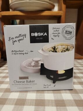 Boska White Ceramic Cheese Baker with Warmer